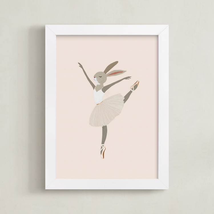 "Animal All-Stars 8" - Art Print in Dusty Beige by Malunio - Framed