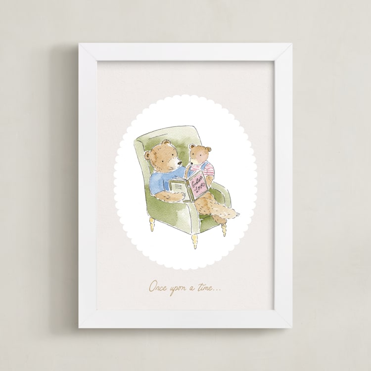 "Story Time" - Personalized Art Print in Fern by frau brandt - Framed