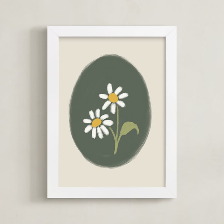 "Timeless 2" - Art Print in Olive Green by Huefete - Framed