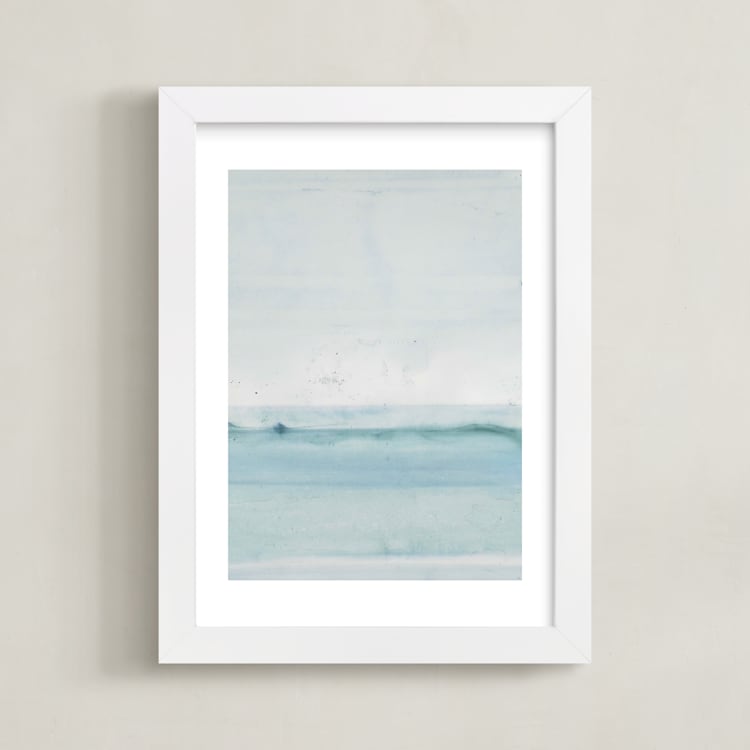 "Forecast no. 46" - Art Print in Aqua by Ashleigh Ninos - Framed