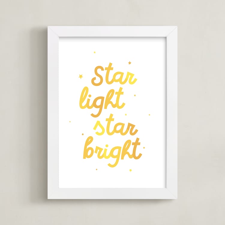"Star Light Star Bright" - Art Print in Twinkle by Lea Delaveris - Framed