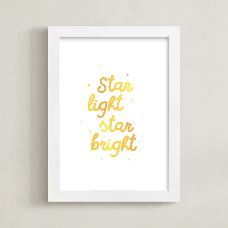 "Star Light Star Bright" - Art Print in Twinkle by Lea Delaveris - Framed