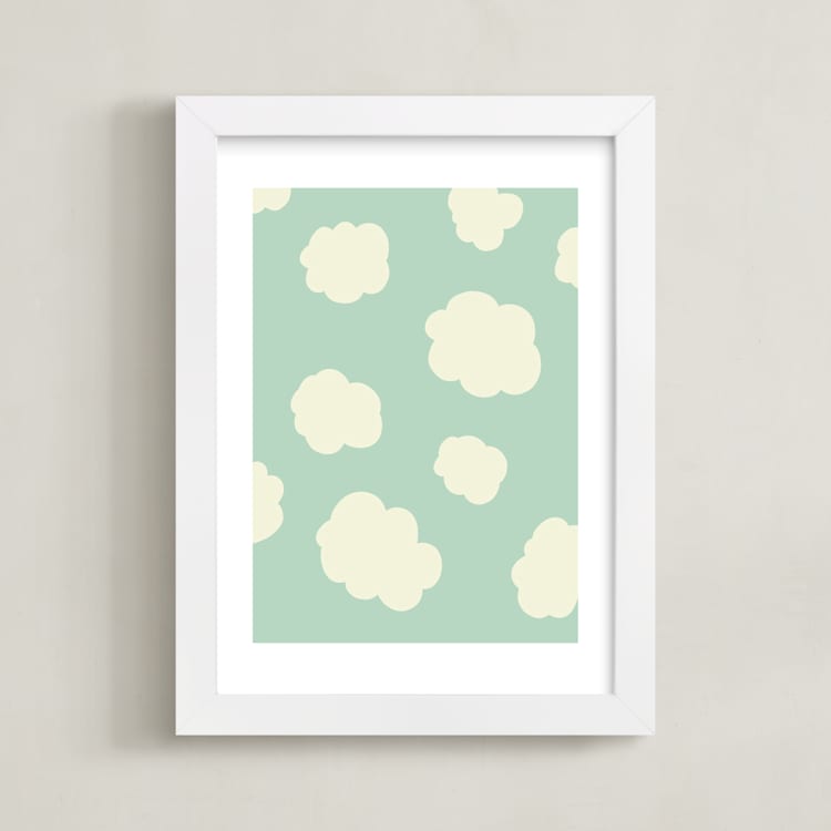 "Desert Sky" - Art Print in Sky Blue by Coit Creative - Framed