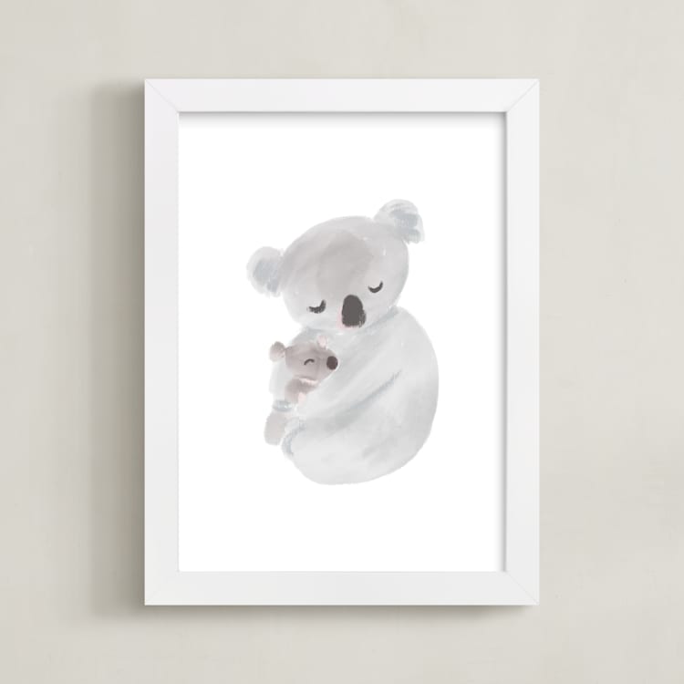 "suzette" - Art Print in grey by chocomocacino - Framed