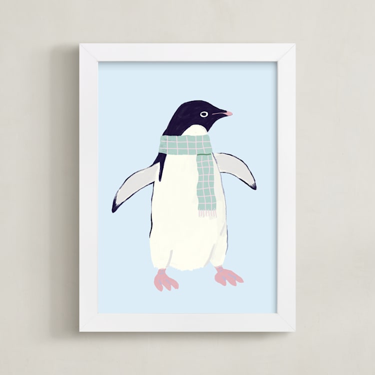 "Adélie Penguin " - Art Print in Antarctica by Cass Loh - Framed
