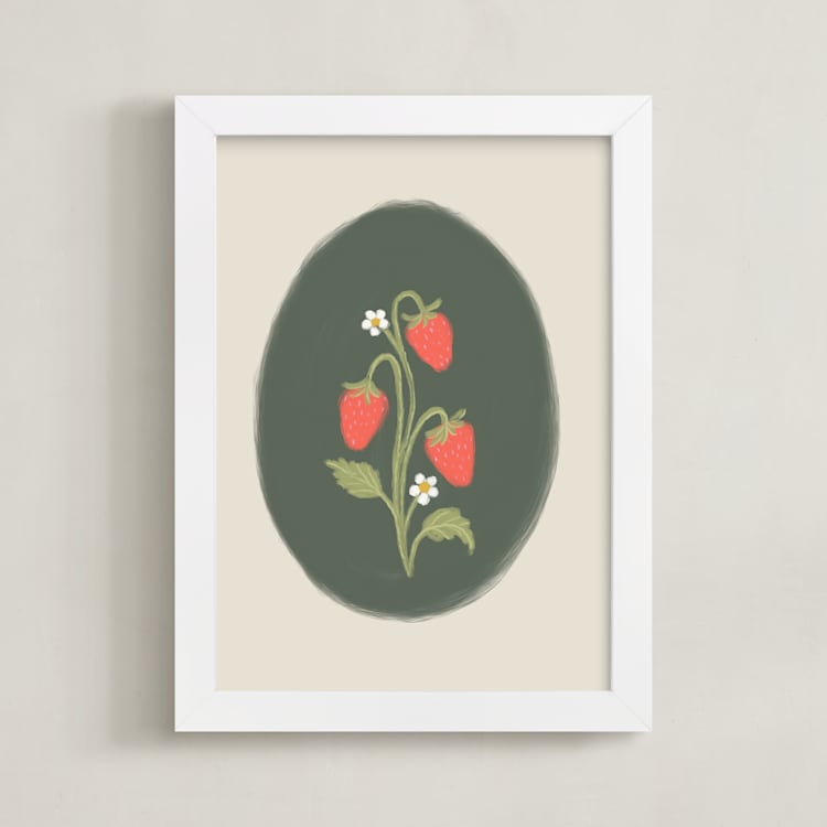 "Timeless 1" - Art Print in Olive Green by Huefete - Framed