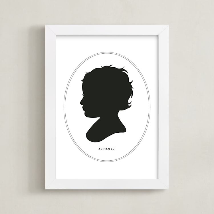 "Cameo Silhouette: Custom Print" - Custom Print in Black by Minted - Framed
