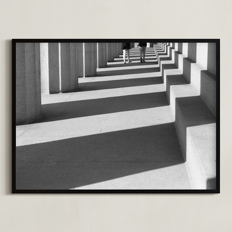 "Light and Shadows" - Art Print in Black & White by Dawn Smith - Framed