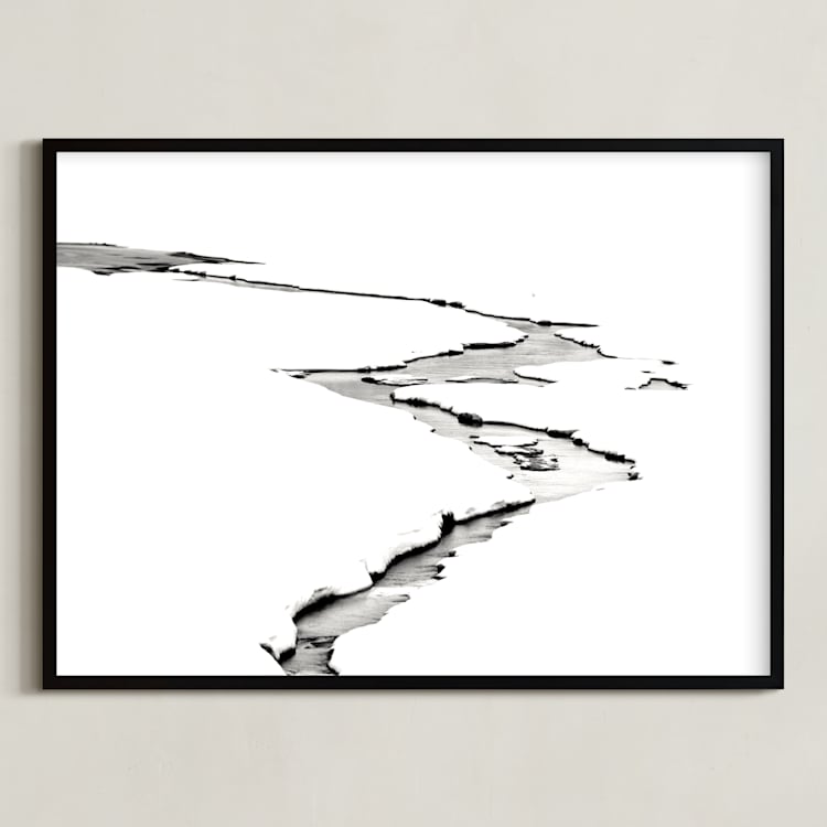 "Silver Ice" - Art Print in Ice White by Leslie Le Coq - Framed