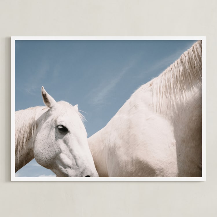 "friend" - Art Print in skye by Sara Hicks Malone - Framed