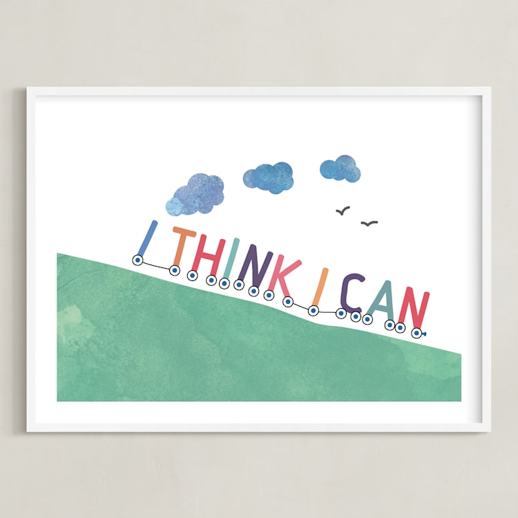 "You can." - Art Print in grass green by R studio - Framed
