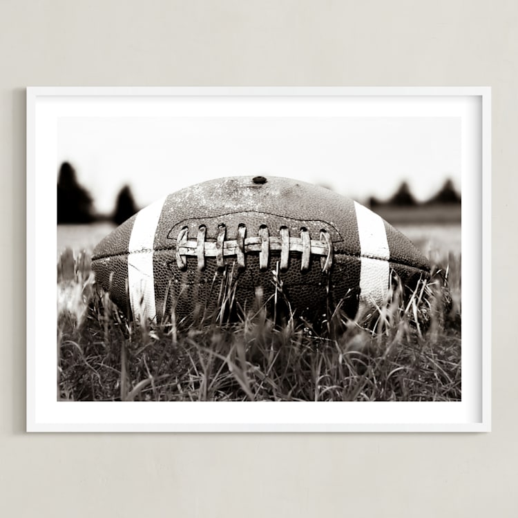 "The Grit of the Game" - Art Print in Leather by Janet Cruz - Framed