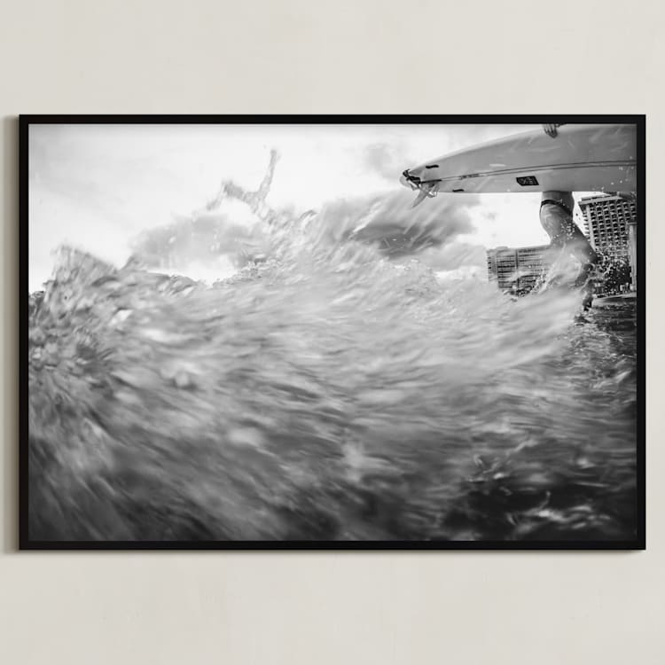 "Tides of Motion" - Art Print in Ocean Noir by Tania Medeiros - Framed
