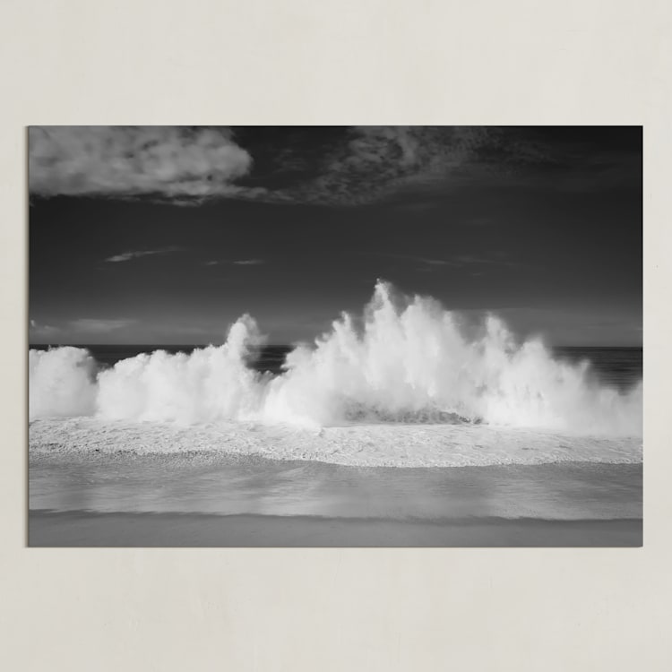 "Shorebreak Drama" - Art Print in black and white by Debra Butler - Unframed