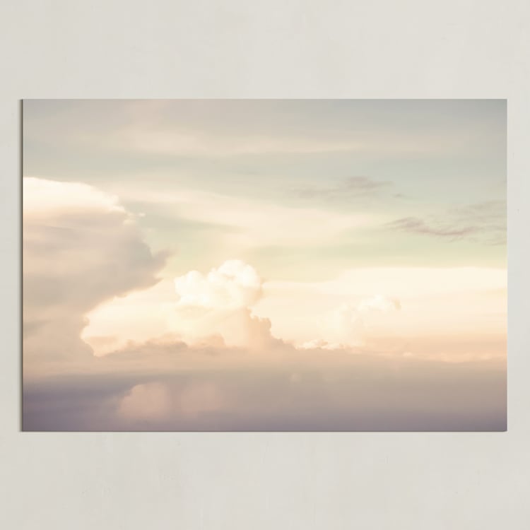 "Flying With Clouds" - Art Print in yellow by Qing Ji - Unframed