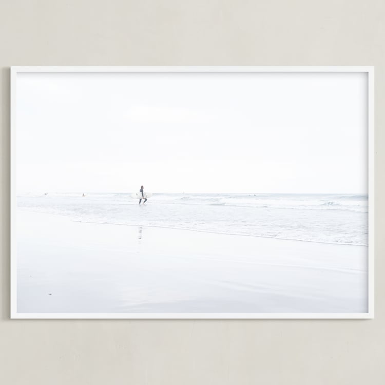 "September West" - Art Print in Fog Blue by Krissy Bengtson - Framed