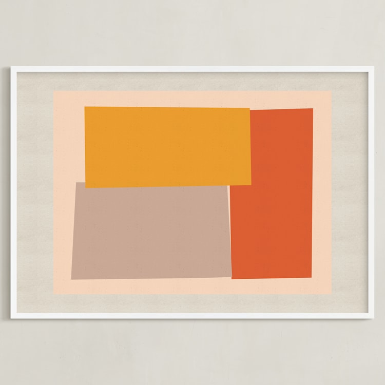 "Come And Stay With Me IIII" - Art Print in lbers Orange by Alain Castoriano - Framed