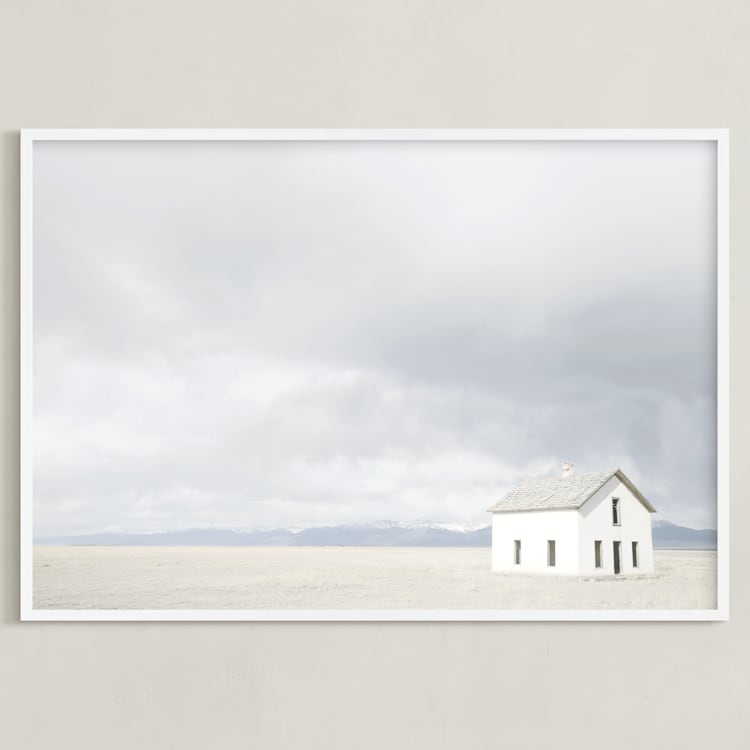 "on the range" - Art Print in mountain blue by Alicia Abla - Framed