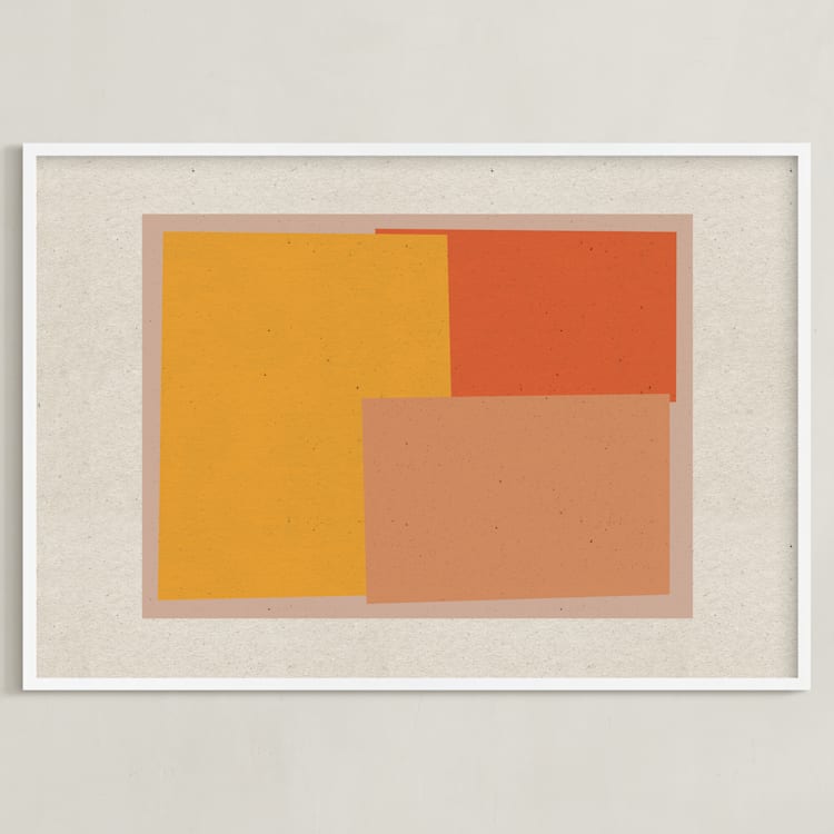 "Come And Stay With Me 1A" - Art Print in Albers Orange by Alain Castoriano - Framed
