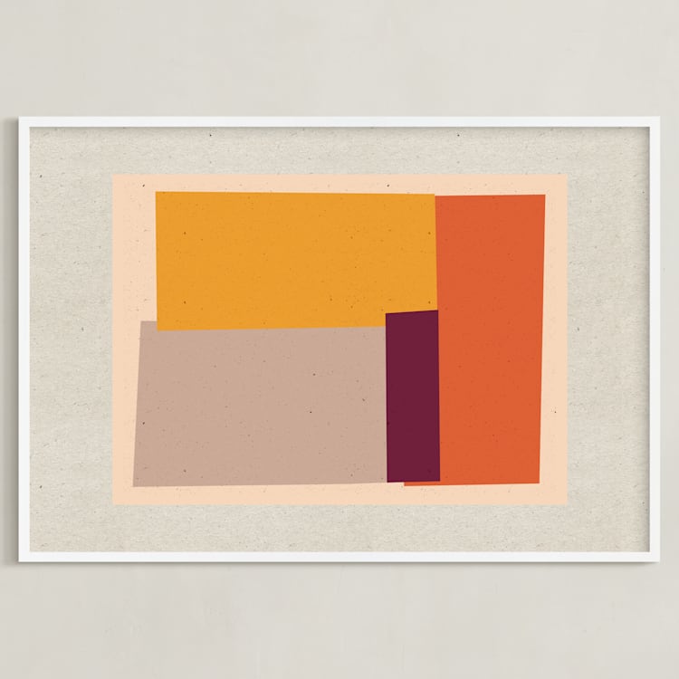 "Come And Stay With Me 2A" - Art Print in Albers Orange by Alain Castoriano - Framed