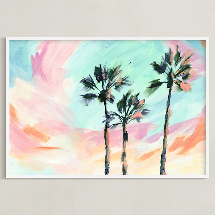 "Ocean Avenue" - Art Print in Sunset by Holly Whitcomb - Framed