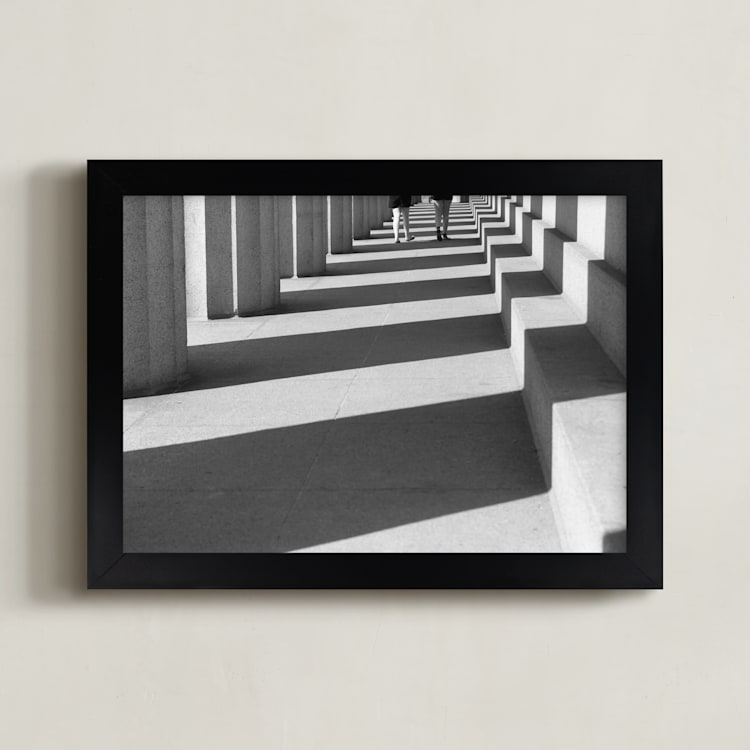 "Light and Shadows" - Art Print in Black & White by Dawn Smith - Framed