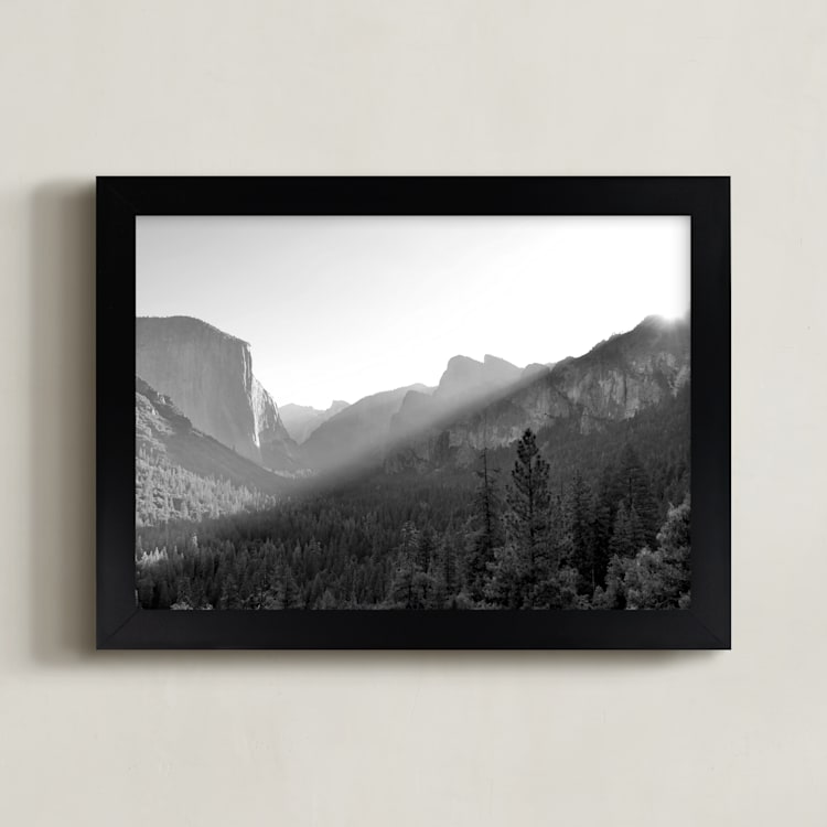 "Yosemite First Rays" - Art Print in Black & White by Sea and Sky - Framed