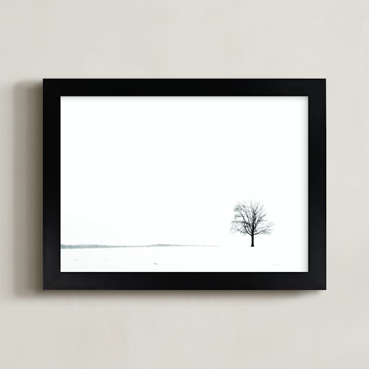 "Winter Tree" - Art Print in Snow by Robin Ott - Framed