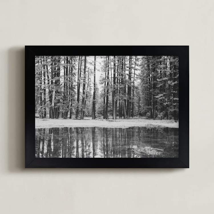 "Hazy Mirror" - Art Print in Black & White by Tania Medeiros - Framed