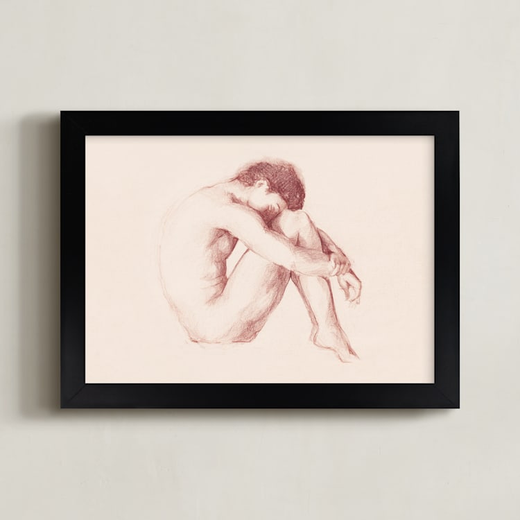 "Classic Body" - Art Print in Cream by Marta Crea - Framed