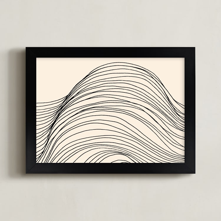 "Riders Curl 1" - Art Print in Midnight by Jayne Alfieri - Framed