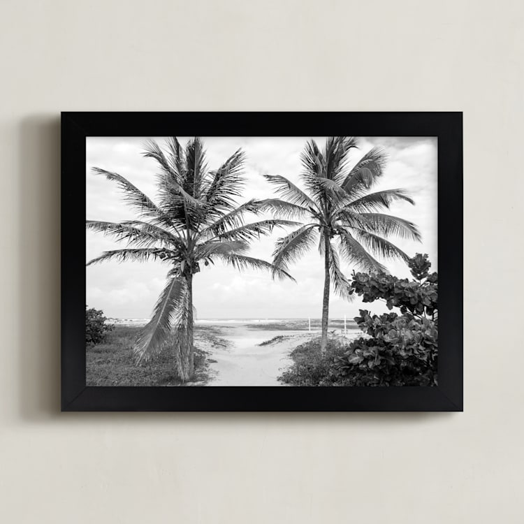"Coconut gate" - Art Print in black by Eliane Lamb - Framed