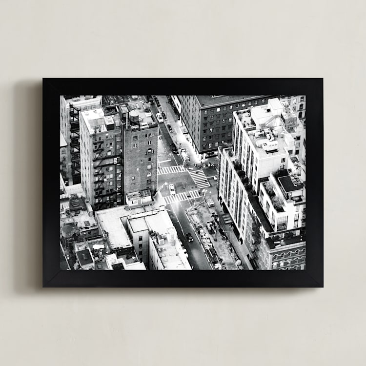 "Hustle and Bustle" - Art Print in Concrete by Mike Sunu - Framed