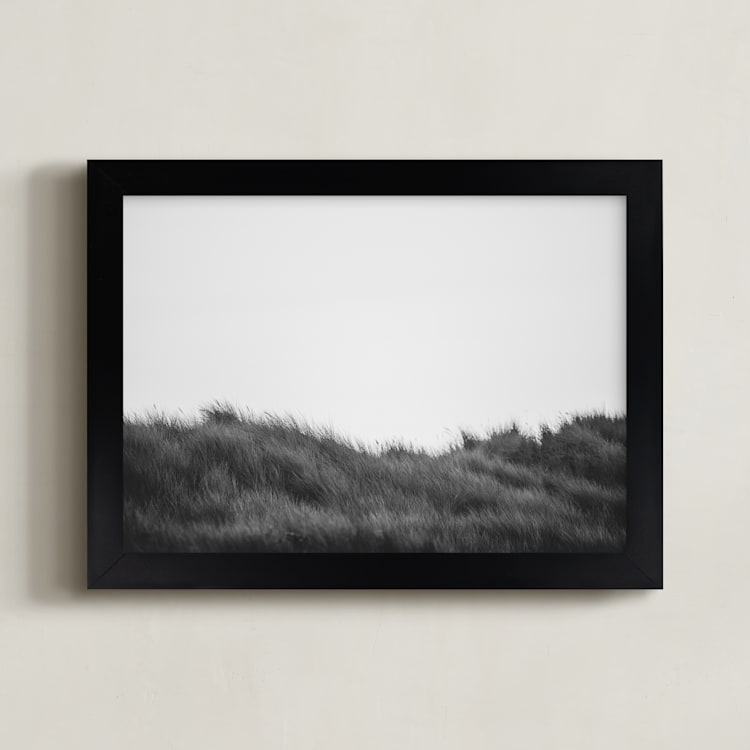 "winter dunes" - Art Print in black and white by Crystal Lynn Collins - Framed