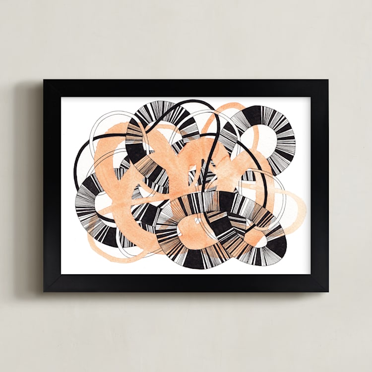 "Sandworm 3" - Art Print in Peach by Jaime Derringer - Framed