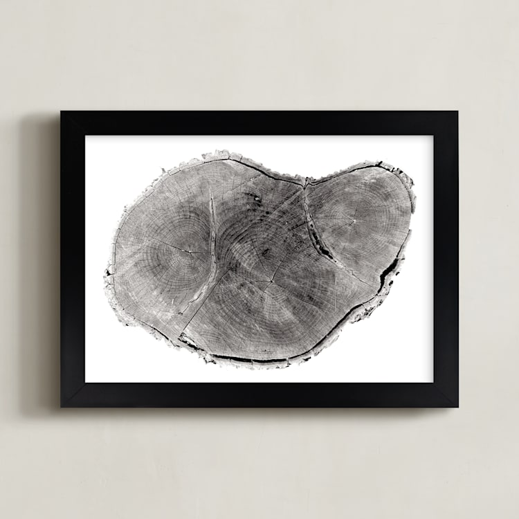 "Tree Rings pt. 1" - Art Print in Black by Mackenzie Darrach - Framed