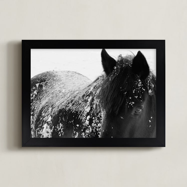 "A Shadow In A Storm" - Art Print in Black and White by Leslie Le Coq - Framed