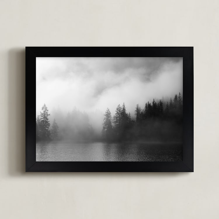 "Dark Fog" - Art Print in Dark Grey by Jennifer Morrow - Framed