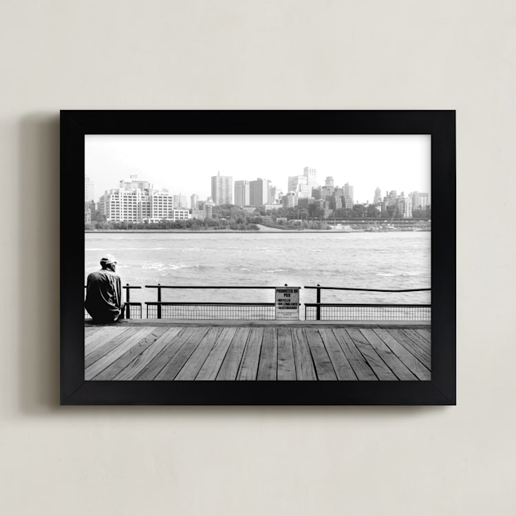 "NYC Viewpoint" - Art Print in Black and White by Debra Pruskowski - Framed