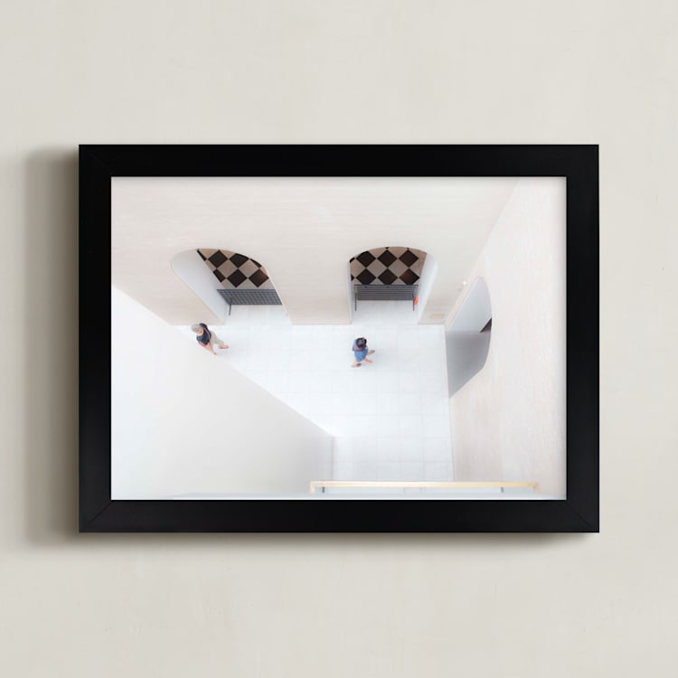 "look DOWN" - Art Print in white by Gail Schechter - Framed