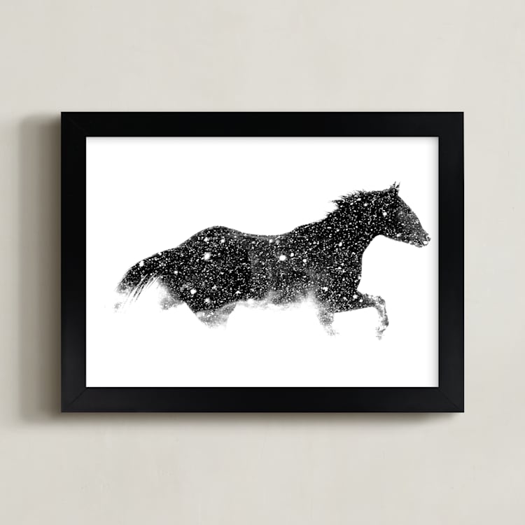 "Snow Chaser" - Art Print in Frost by Leslie Le Coq - Framed