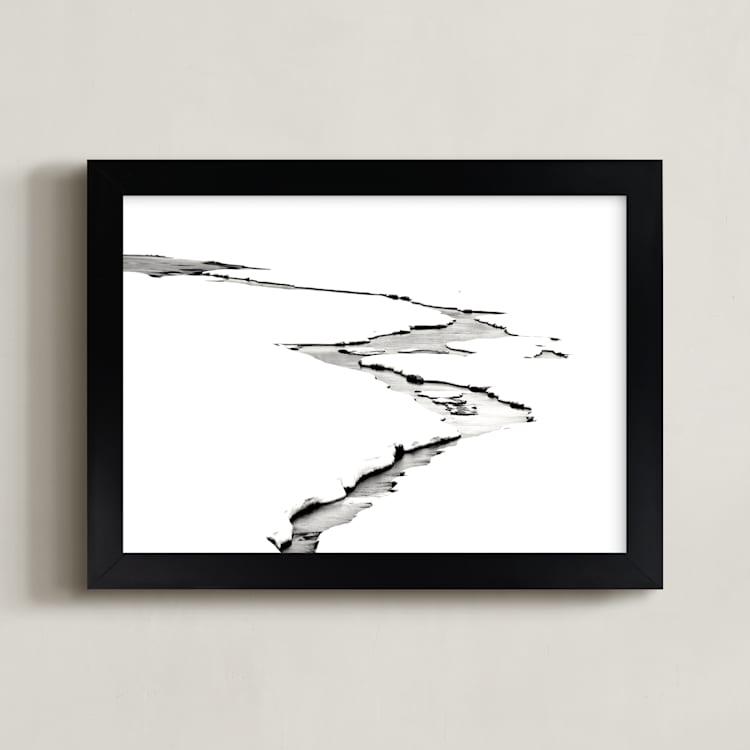 "Silver Ice" - Art Print in Ice White by Leslie Le Coq - Framed