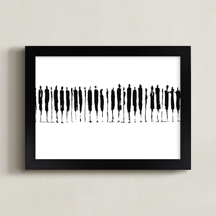 "Piano Men" - Art Print in Black and White by Vasco - Framed