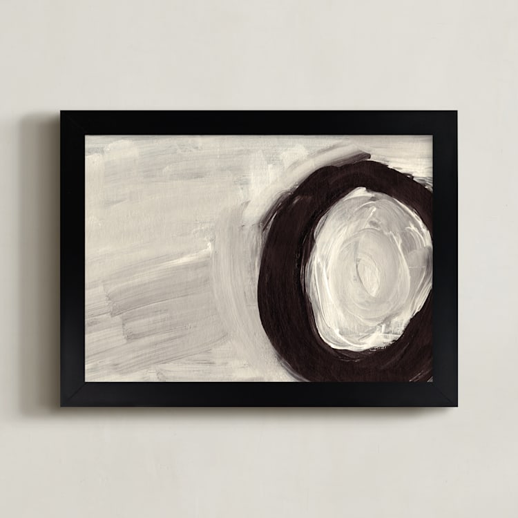 "Round And Round" - Art Print in Grey by Christiana Hudson - Framed