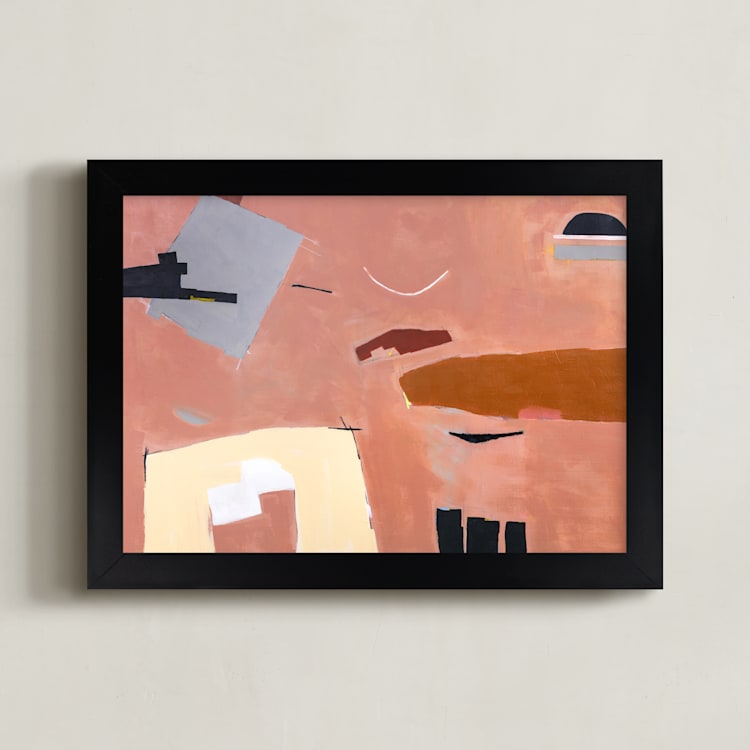 "HEMLOCK & HENNA" - Art Print in salmon by Keren Toledano - Framed