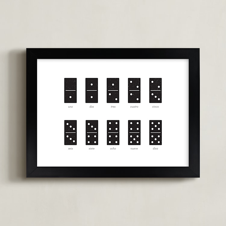 "Counting Dominoes" - Art Print in Classic Black by Snow and Ivy - Framed
