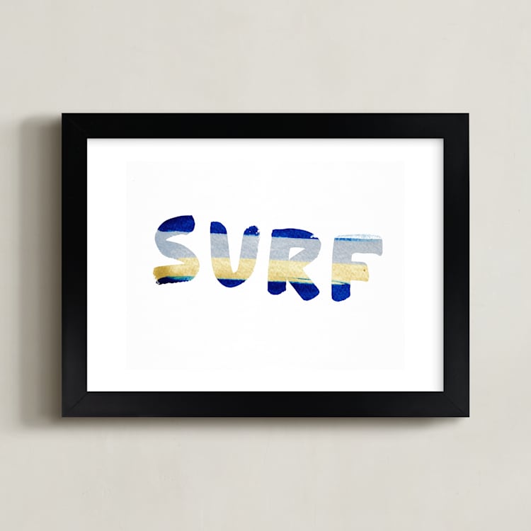 "SURF and SUN" - Art Print in Shore by Christina Flowers - Framed
