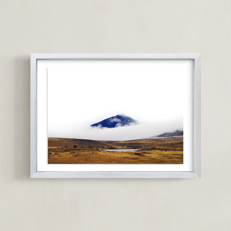 "Dressed in Blue" - Art Print in Blue by Tania Medeiros - Framed