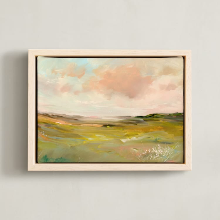 "Eden" - Art Print in Peach by Lindsay Megahed - Framed Canvas