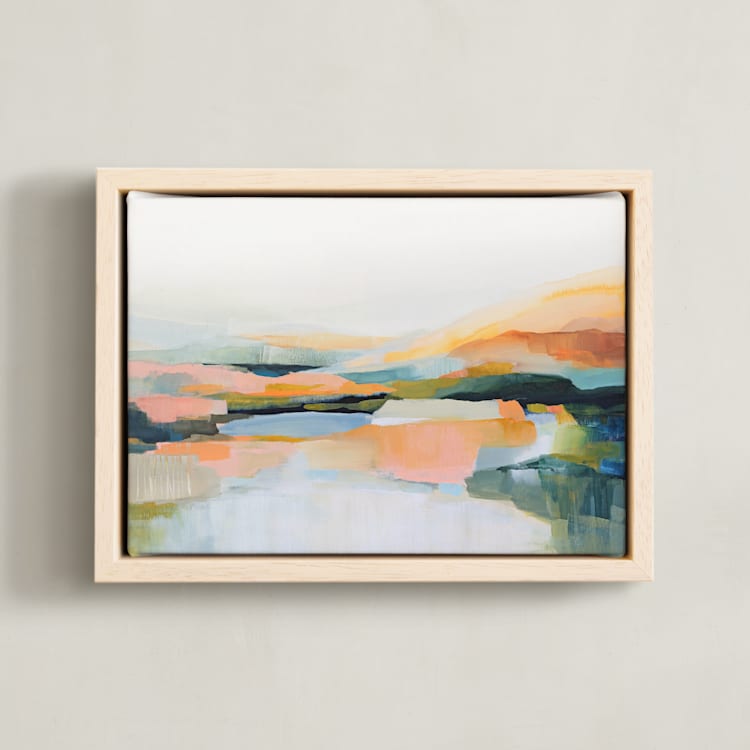 "Terraces" - Art Print in Peach by Mya Bessette - Framed Canvas